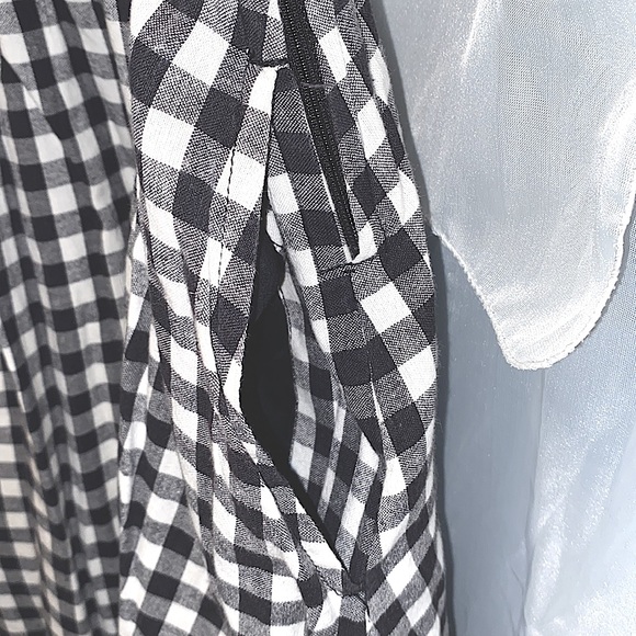 H&M BLK/WHITE CHECKERED SH SLV DRESS SZ 38 - Picture 10 of 14